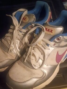 Nike Gray and Blue Sneaker Interior Label